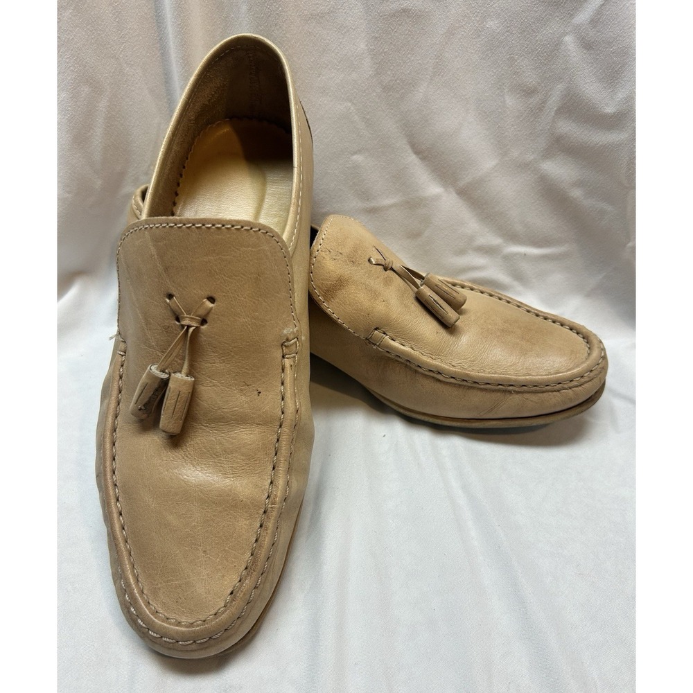 VTG Italian Leather Tan Loafers Tassel Men's 8.5